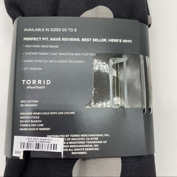 Torrid Women’s Plus Size Grey Hearts Premium Legging Size 1X 2X - Picture 10 of 10